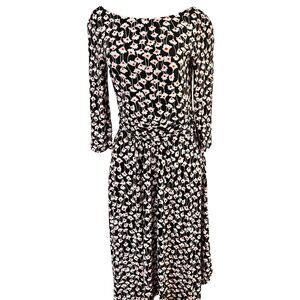 Boden Womens Sz 8R Maisie Midi Dress Handkerchief Hem Ruched Waist Bloom Cottage